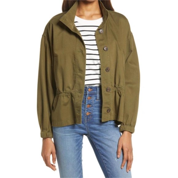 Madewell Highbury Military Jacket in Kale Green Size XL - Picture 1 of 10
